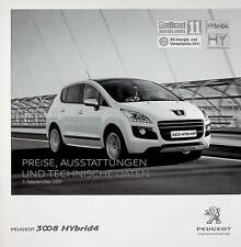 228968) Peugeot 3008 Hybrid 4 - Preisliste & Extras - Prospekt 09/2011