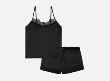 Damen Satin Schlafanzug kurz S