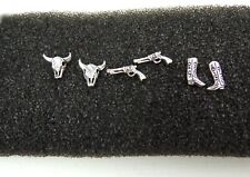 Ohrstecker 3er Set 925er Silber Cowboy Pistole Stiefel Longhorn Rind Ohrschmuck