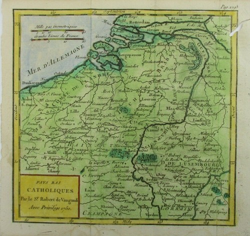 Antike karte von belgien - karte,