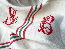 Alter Leinen Sack rot/grüne