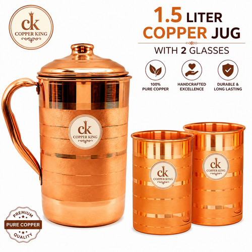 Kupfer wasserkrug set 100 - kupfer,