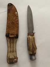 Altes Jagdmesser  mit Scheide Hirschhorngriff  