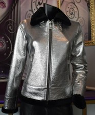 Luxus Designer Damen echte Lammfelljacke Pilotenjacke   Gr.34,36,38,40 NEU