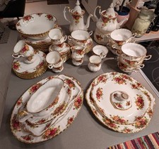 ROYAL ALBERT Old Country Roses, Bone China, England, Kaffee/Tee/Tafel, 65 Teile