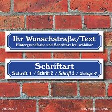Straßenschild Hausnummer Wunschtext Ihr Text Straßennamensschild 52x10 cm