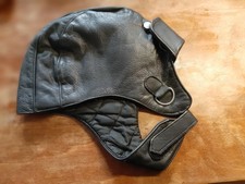 Cabrio Flieger Leder Kappe Mütze, schwarz, Größe 49, USA M, kaum getragen