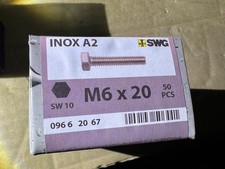 SWG Edelstahl Maschinenschrauben 6x20mm 50Stück  sechskant / XO1Blau10