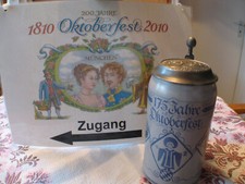 Original Oktoberfest Maßkrug 175Jahre+Wegweiser  200 JAHRE Oktoberfest 1810-2010