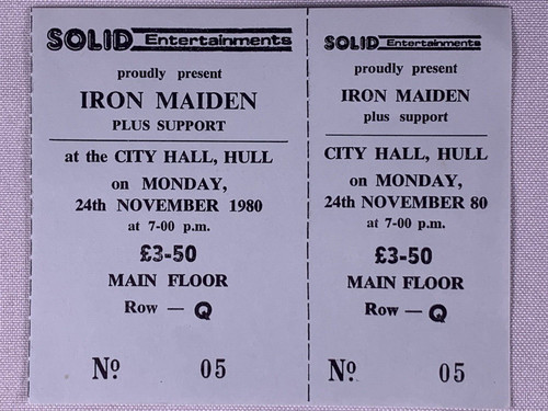 Iron maiden paul dianno ticket - iron,