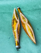 Weihnachtsschmuck Christbaumschmuck 2x Tropfen 15cm  Glas Kugel  Glitzer Gold 3