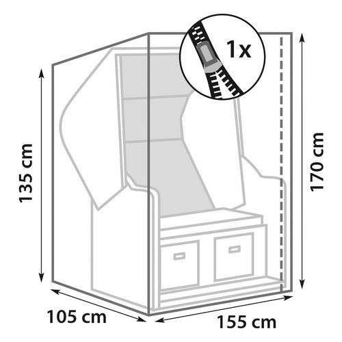 Strandkorb schutzhülle 155 - strandkorb, x