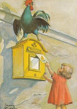 AK GF  1994 - Mädchen Brief Hahn auf dem Briefkasten - Verlag: Kort