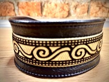 Windhund Halsband Handarbeit Leder Zugstopp