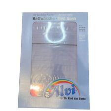 Bettwäsche 80 x 80 cm Alvi blau 2 teilig Baby Kind Stickerei Set Kinderbett