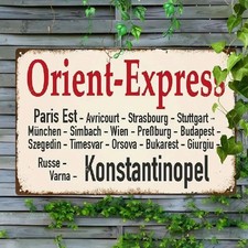 Blechschild Orient-Express Paris Budapest Konstantinopel Metallschild TEL3280