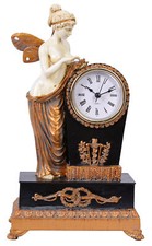 Kaminuhr Empire Uhr Fee Elfe Antik Tischuhr Vintage Buffetuhr Dekouhr Psyche neu