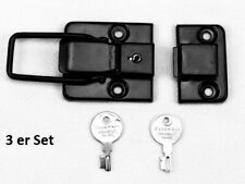 3er Set Schnappschloss a 6,50 € schwere Ausführung schwarz L:93mm, B:52mm #28424