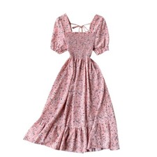 Damen Tee Kleid Blumenmuster