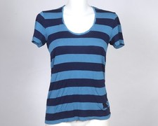 BURBERRY  BRIT  T-Shirt Blautöne Türkis gestreift Viscose M 38