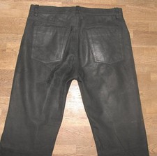 - HENRY MORELL - Herren- LEDERJEANS / Nubuk- Lederhose in schwarz ca. W34/ L32