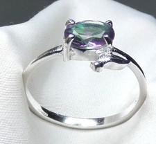 Ring 925 Silber Gr. 19,4 (61) facettierter Mystic Topas mod. UNIKAT filigran NEU