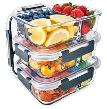 Igluu 3-Compartment Glas Meal Prep Container | BPA frei | 6er Pack