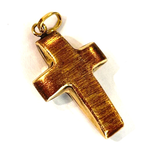 Goldanhänger kreuz geriffelt - goldanhänger,
