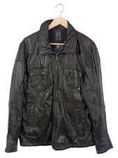 GIPSY Herren Lederjacke Vintage Schwarz Gr. 52/XL Biker Jacke