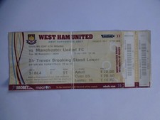 2010/11 Carling League Cup 5. Runde West Ham United - Manchester United Ticket