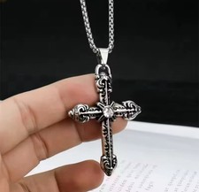 Collana Kreuz Kreuz Chrom Goth