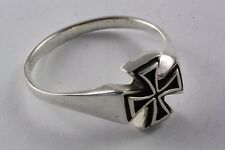 BIKER KREUZRING BUNDESKREUZ TEMPELRITTER KREUZ WAPPENRING 925 SILBER / 012