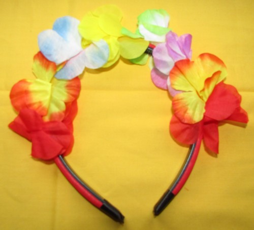 Haarreif mit blumen rot - haarreif,