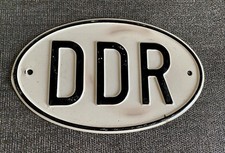 DDR Blechschild alt Auto Kennzeichen Länderkennzeichen Oval Trabi Lada Wartburg