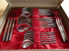 Altes Besteck Burberg 6 Personen  100er Silber 24 Teile inkl. Schatulle