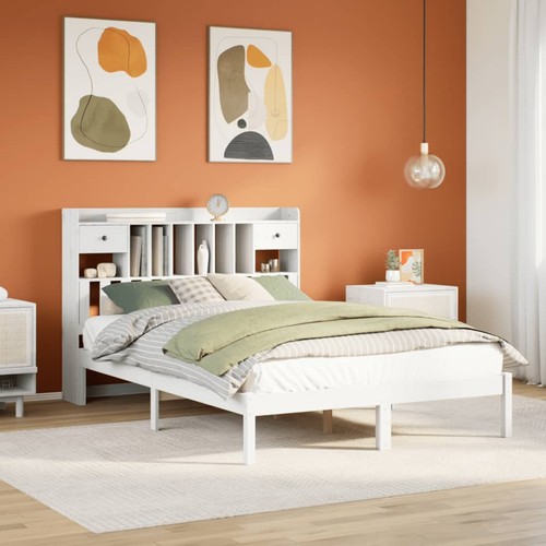 Massivholzbett mit regal ohne - massivholzbett,