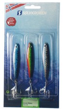 SOLVKROKEN Jensen Pirken 3-er-Pack - Blinker, Pilker-Set 25g - 60g Meerforelle