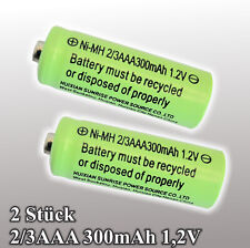 2x  2/3AAA 300mAh 1,2V Ni-MH/NiMH Aufladbar (Mini 10x29mm) Ersatzakku 2er Pack