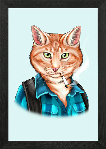 Rauchende katze zeichnung - katze,