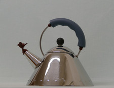 ALESSI Wasserkessel mit Vogel Flöte Pfeife Design Italien Edelstahl Inox 18/10