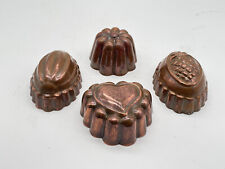 4 alte Mini Backformen Kupfer