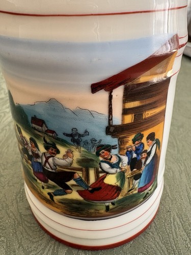 Alter bierkrug mit zinndeckel - alter,