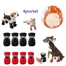 4x Warm Anti-Rutsch Hundeschuhe Hunde Pfoten Schuhe Hundesocken Hundestiefel