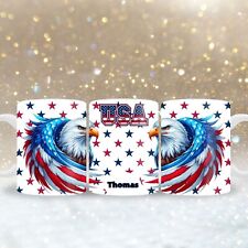 Tasse USA Seeadler mit Name personalisierbar, lustige Sprüche, Kaffebecher