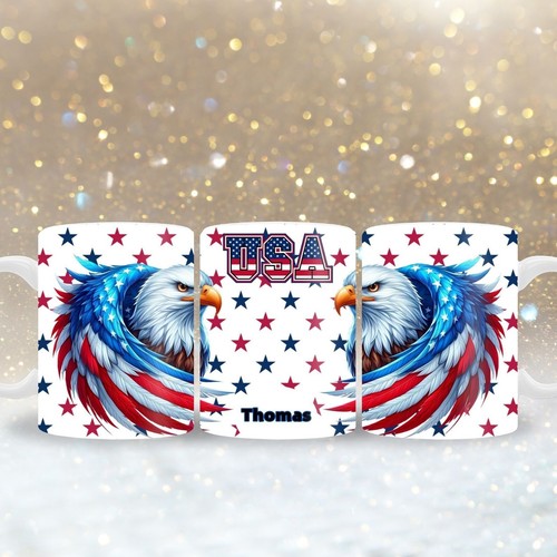 Tasse usa seeadler mit name - tasse,