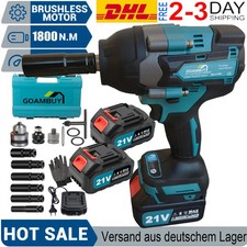 1800NM Bürstenloser Akku Schlagschrauber Ratschen Akkuschrauber 2x Akku 21V