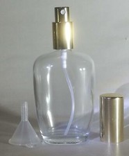 Parfum Flakon - GLAS- leer - NEU + Trichter - 100ml-Gold Kappe-1002G