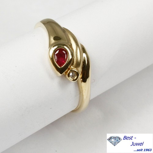Ring 585 gold - in, rubin