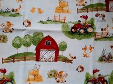 Baumwollstoff Bauernhof, Farm