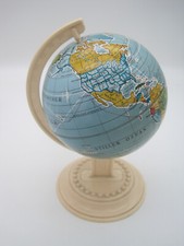 TISCH GLOBUS - 60er / 70er JAHRE - METALL / PLASTIK - ca. 20 cm Hoch